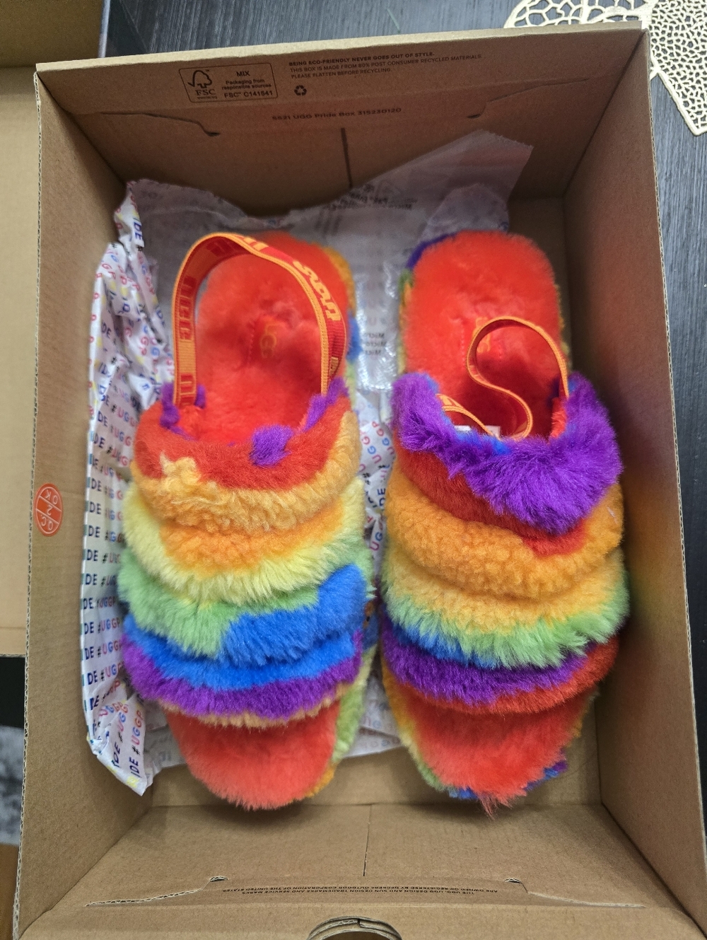 UGG K Fluff Yeah Slide Cali Collage - Multicolor